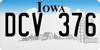 IA license plate DCV376