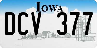 IA license plate DCV377