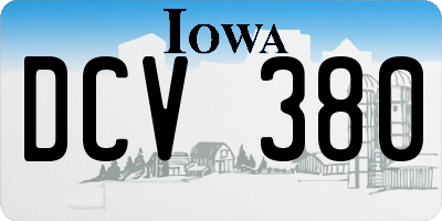 IA license plate DCV380