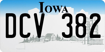 IA license plate DCV382