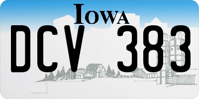 IA license plate DCV383