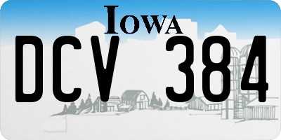 IA license plate DCV384