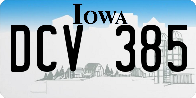IA license plate DCV385