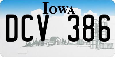 IA license plate DCV386