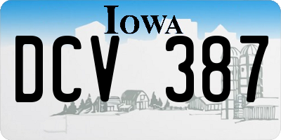 IA license plate DCV387