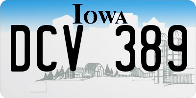IA license plate DCV389