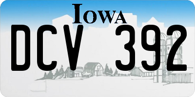 IA license plate DCV392