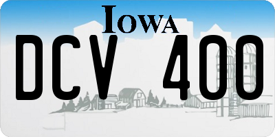IA license plate DCV400