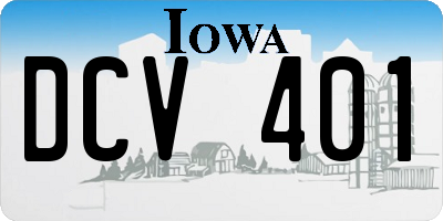 IA license plate DCV401
