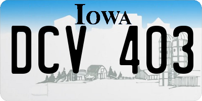 IA license plate DCV403
