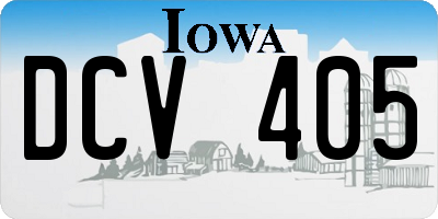 IA license plate DCV405