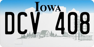 IA license plate DCV408
