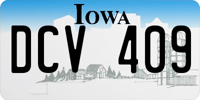 IA license plate DCV409