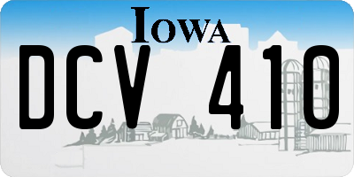 IA license plate DCV410