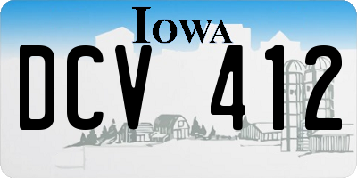 IA license plate DCV412