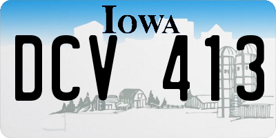 IA license plate DCV413