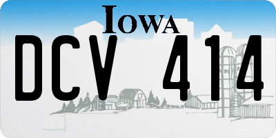 IA license plate DCV414