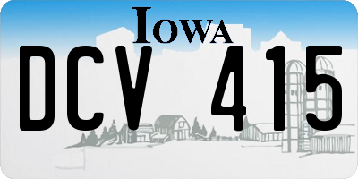 IA license plate DCV415