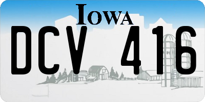 IA license plate DCV416