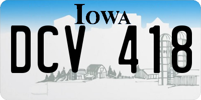 IA license plate DCV418