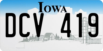 IA license plate DCV419