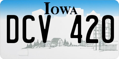 IA license plate DCV420