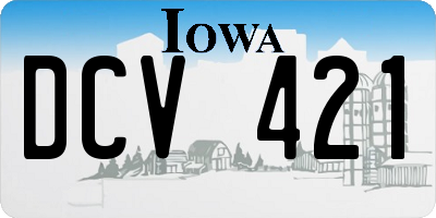 IA license plate DCV421