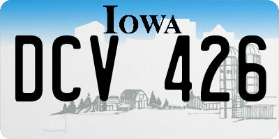 IA license plate DCV426
