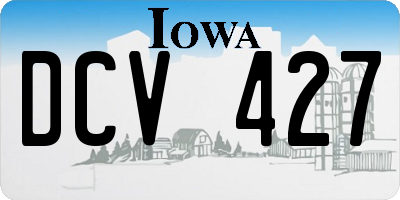IA license plate DCV427