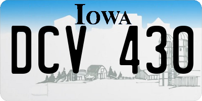 IA license plate DCV430
