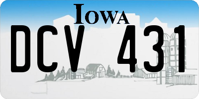 IA license plate DCV431