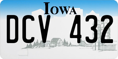 IA license plate DCV432