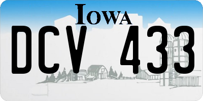 IA license plate DCV433