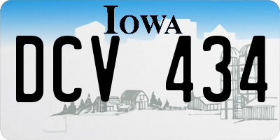 IA license plate DCV434