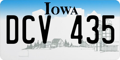 IA license plate DCV435
