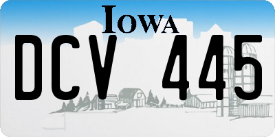 IA license plate DCV445