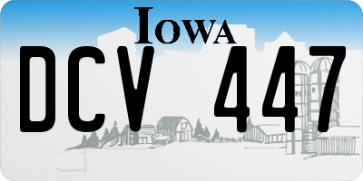 IA license plate DCV447