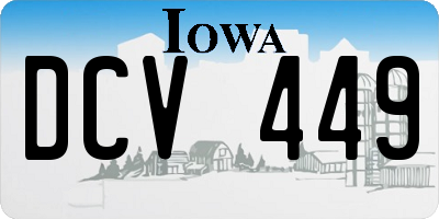 IA license plate DCV449