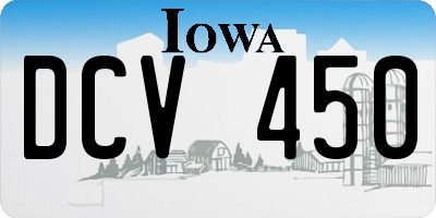 IA license plate DCV450