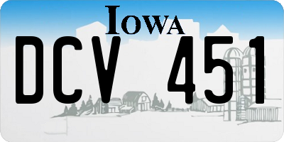 IA license plate DCV451