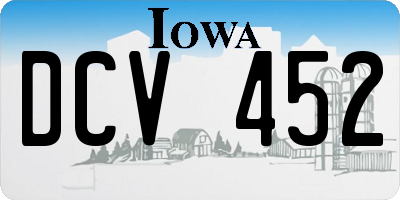 IA license plate DCV452