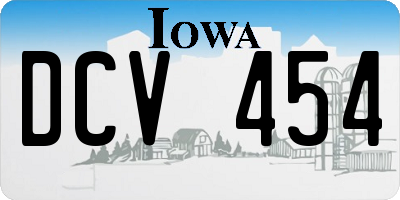 IA license plate DCV454