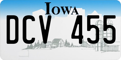 IA license plate DCV455