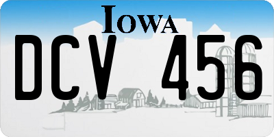 IA license plate DCV456