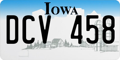 IA license plate DCV458