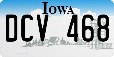 IA license plate DCV468