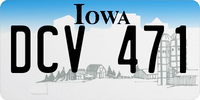IA license plate DCV471