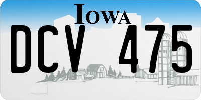 IA license plate DCV475