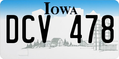 IA license plate DCV478