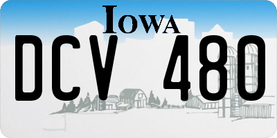 IA license plate DCV480